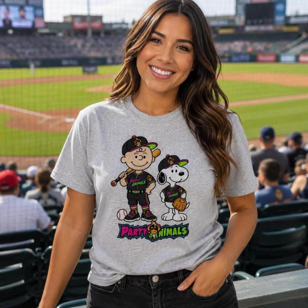Party Animals Baseball Game Day Shirt Neon Fan Graphic Tee